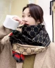 Double-sided cashmere shawl F design scarf autumn and winter new winter double C wild warmth thickened womens bib