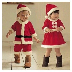 Drop Shipping Kids Christmas Clothes Sets Santa Claus Clothing Set Tops+Pant 4pcs Boys Christmas Costume