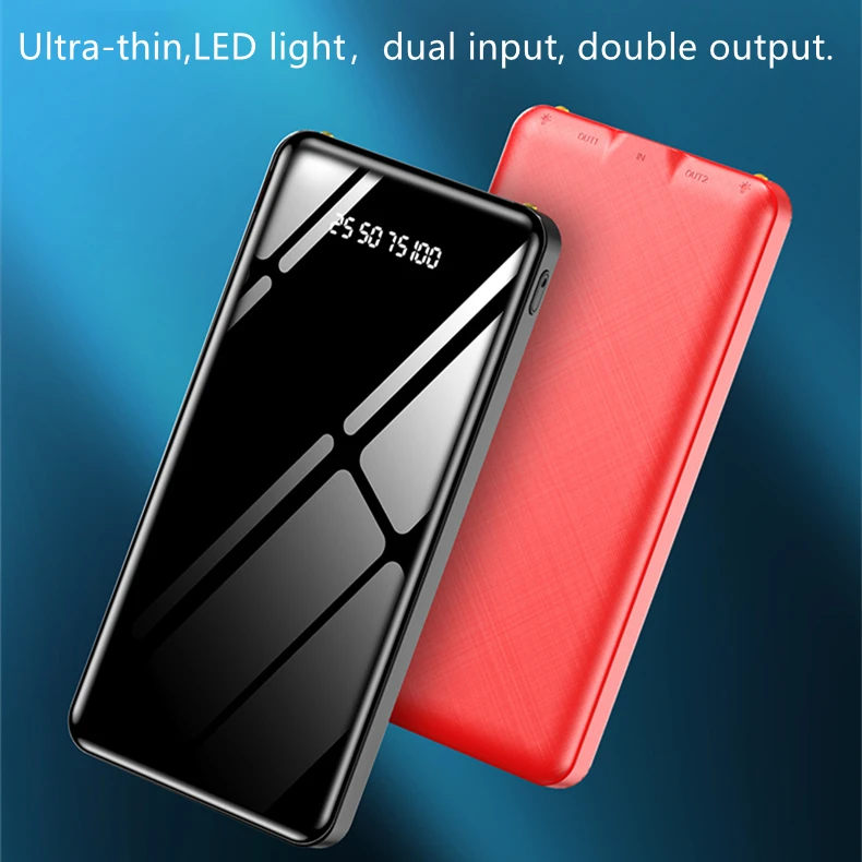 Dual input and dual output, 2.1A fast charge 10000mAh latest Power Bank