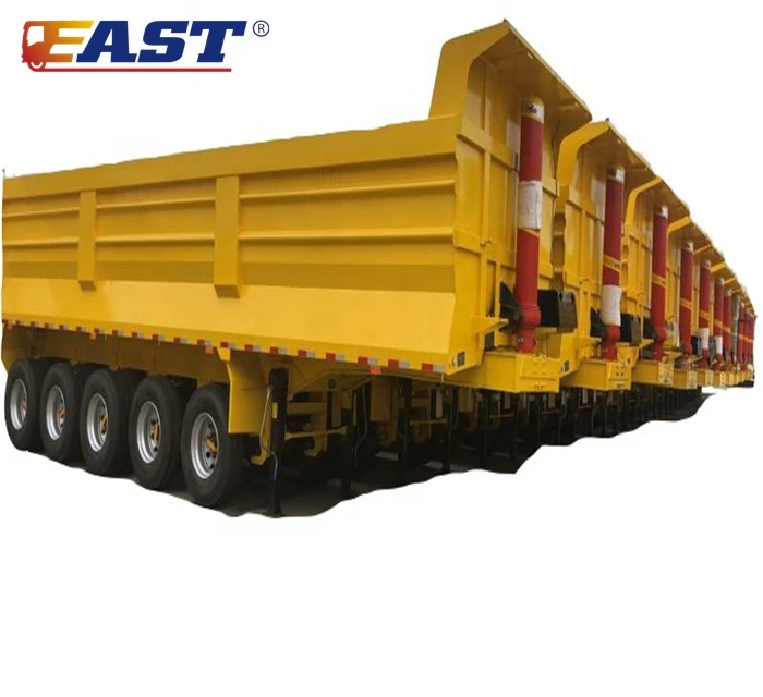 EAST Heavy duty 40ft 5 axle 100 ton 150 tons 200t stone transportation utility tilt equipment dump cargo semi trailer truck