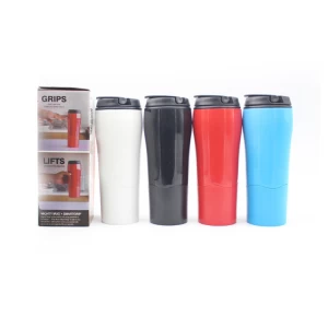 Eco-friendly 550ml double wall magic tumbler coffee suction mug coffee drinking mug never fall over cup with color box