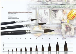 edinburgh realism black sable brush (round ) watercolor brush pen