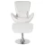 Import Egg Series White LeatherSoft Side Reception Chair with Ottoman from USA