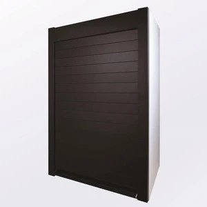 Elegant cabinet Kitchen Cabinet Black color Glass Roller shutter door