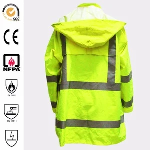 EN20471 aramid arc resistant reflective durable and breathable safety protective heat-insulation rainwear