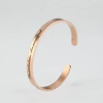 European 6mm Stainless Steel Cuff Nevertheless She Persisted Letter Carved Bracelet bangle