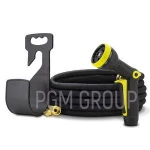 Expandable Garden Hose Extra Strength Fabric Flexible Expanding Water Hose with 9 Function Spray Nozzle and Hose Holder 50 ft