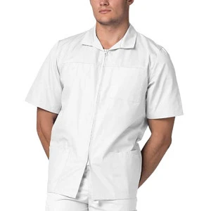 Factory custom made Universal Scrubs Uniforms for Men Zippered Short Sleeved Scrub Jacket