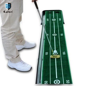 Factory hot sales non-slip indoor practice return ball track golf putting green mat golf training aid