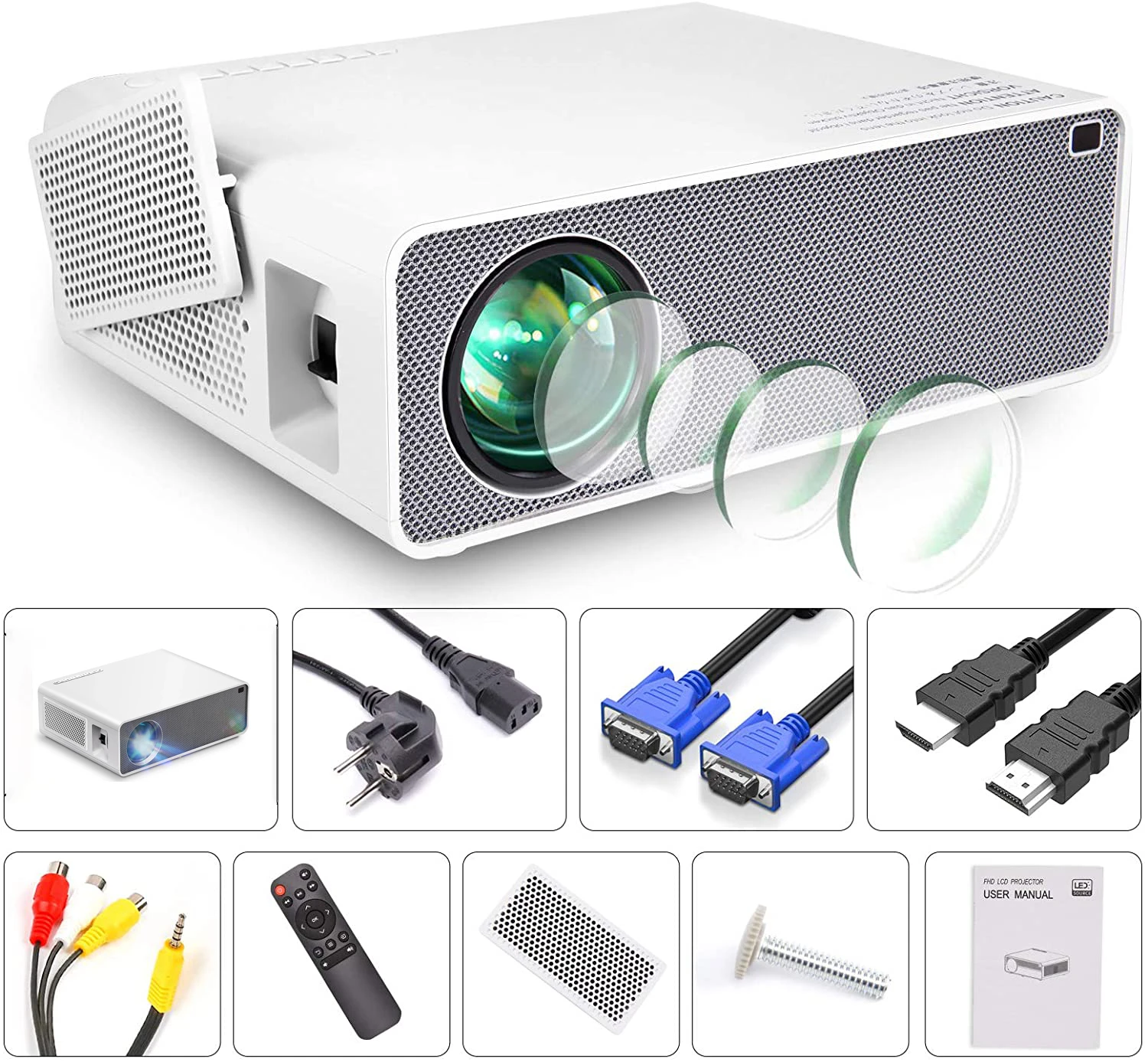[Factory OEM NEW 1080P Projector ] Aliexpress Hot Native Full HD LED LCD Home Theater Video Projector Cinema