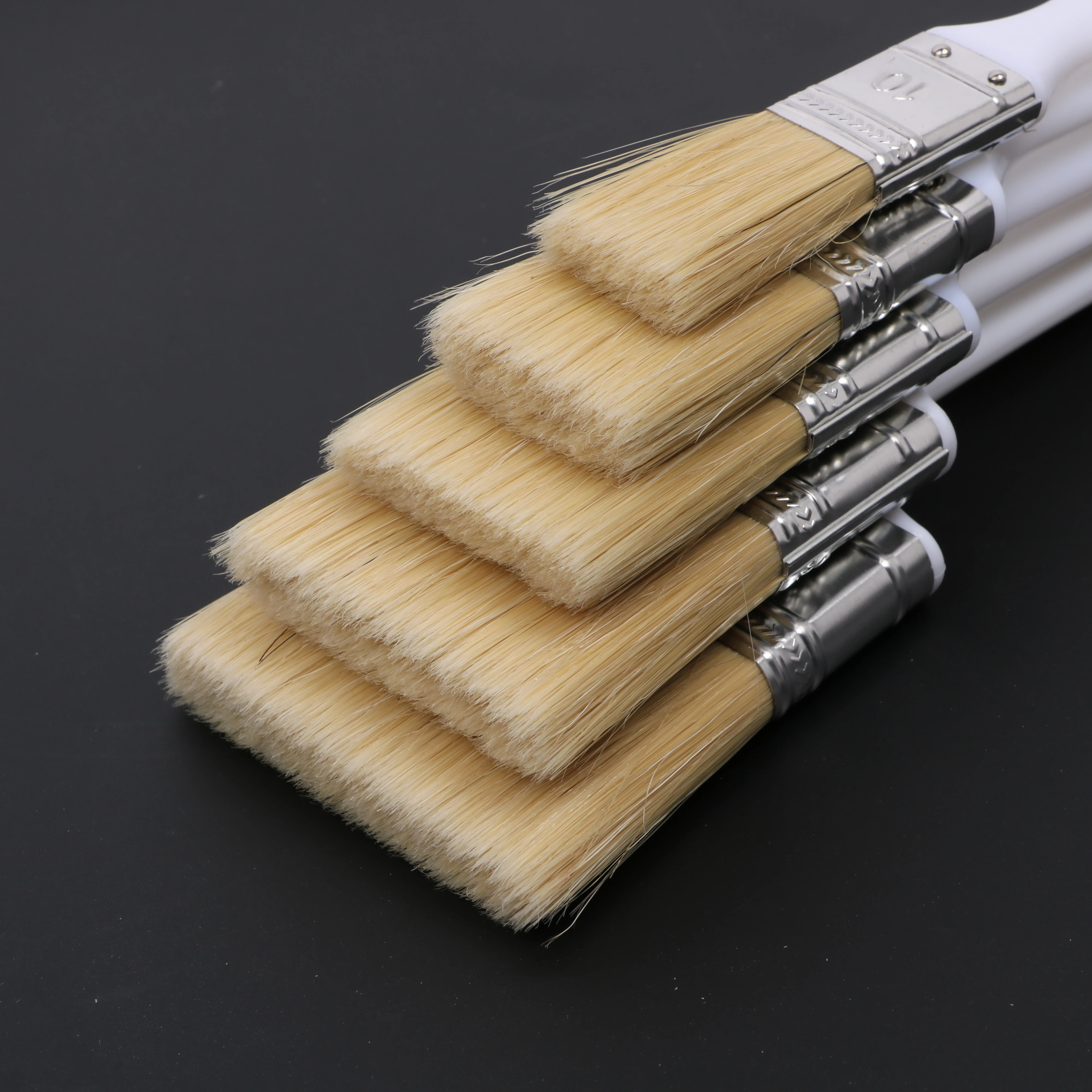 Factory Price Hign Bristle Hair Quality Flat Paint Brushes With Handle