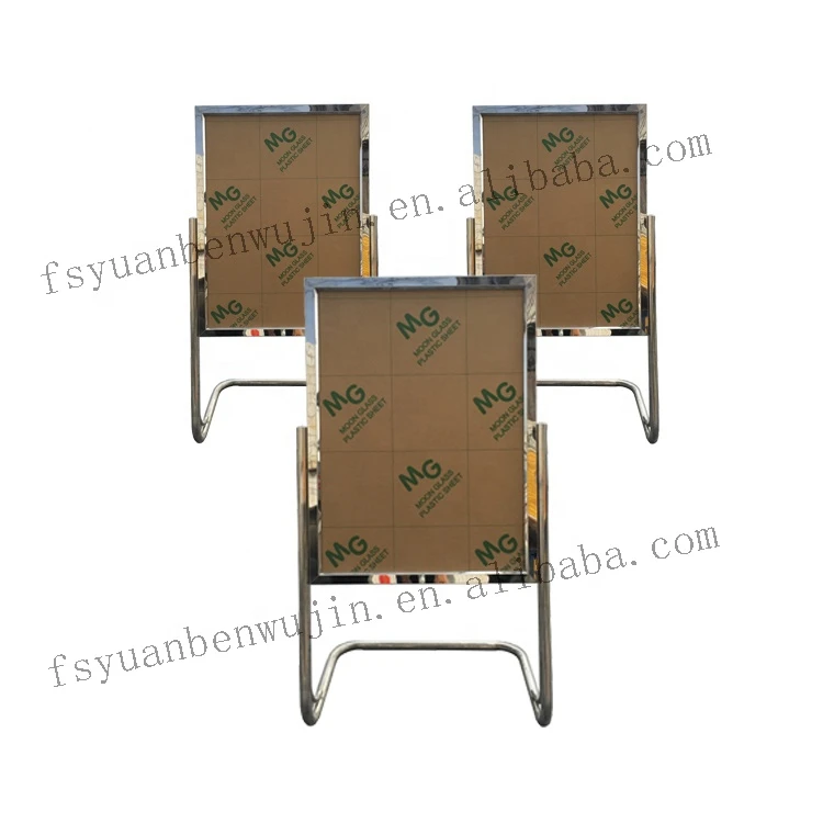 Factory raw materials custom L-type bracket  poster stand holder floor sign for  cafe hotel door publicity
