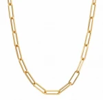 Factory sale 18k gold plated stainless steel chain necklace link chain 6.5MM