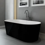 factory Whirlpools Five stars hotel standard New egg oval shaped Bathtub bathroom Acrylic Black Bathtub