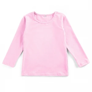Fall Winter Stock Solid Cotton Clothes Baby Boys Girls T Shirt Kids Long Sleeve T-shirt o neck tops