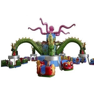 Family swing theme park rotating outdoor rides big kids games amusement park thrill ride octopus