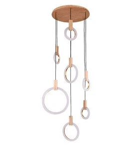 Fancy circle staircase lobby dining room kitchen island modern chandelier pendant luxury light