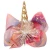 Import Fancy glitter baby girls large hair bows with clip, christmas headwear ribbon unicorn bow hair clips from China