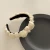 Import Fashion Designer Women Solid White Rose Headbands Elegant Acrylic Hair Claw Fabric Head Hoops Sweet Hairbands Accessories from China