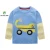 Import Fashion Kids Long Sleeve Casual 100% Cotton Apparel Top Toddler Boy Applique T shirt from China