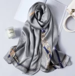 Fashion long pure silk scarf satin printed silk scarves printed 100% silk scarves for women