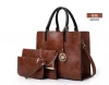 fashion luxury pu leather lady shoulder womens 3 piece branded purses and handbags women