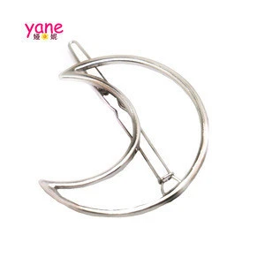 Fashionable metal hair clips with moon shape barrettes for ladies