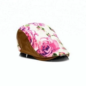 Floral Ivy Hat With Leather Brim Mother Day Gift