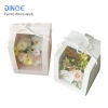 Flower box mothers day cardboard wholesale square clear pvc Boxes for flowers bouquets rose packaging i love mom flower box