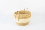 Flower Straw Storage Basket Attractive Price New Type Natural Round