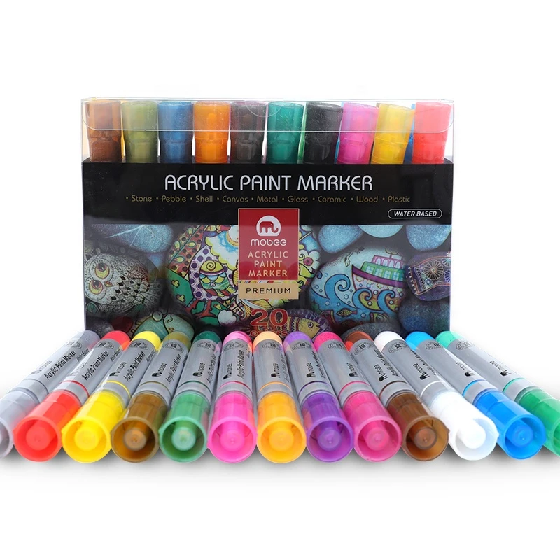 Fluorescent 30 colors water-based valve structure acrylic paint watercolor marker pen