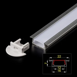 flushbonading aluminum profile 12 24V/m LED rigid Lighting Bar strip SMD2835 with cover for shelf display in supermarket cabinet