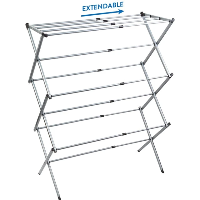Foldable Drying Laundry Rack, Foldable 3 tier clothes drying rack rolling collapsible laundry dryer hanger stand indoor outdoor