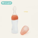 Food Grade PP Silicone baby food distribution spoons BPA Free kids spoon squeeze feeder Cereal and Baby Food Feeders solid feed