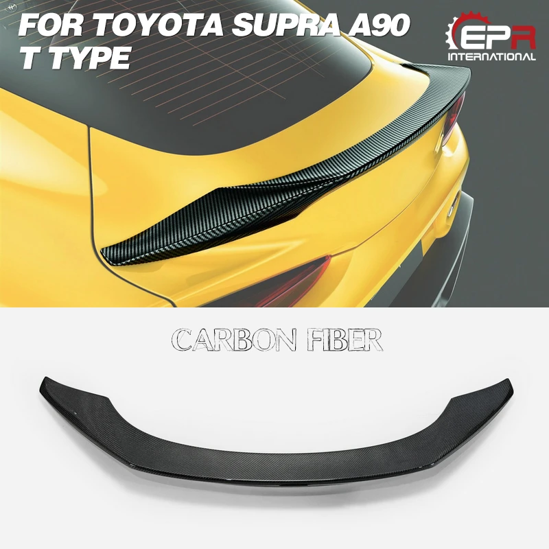 FOR 19+ Supra A90 T Type double side carbon rear trunk spoiler kit