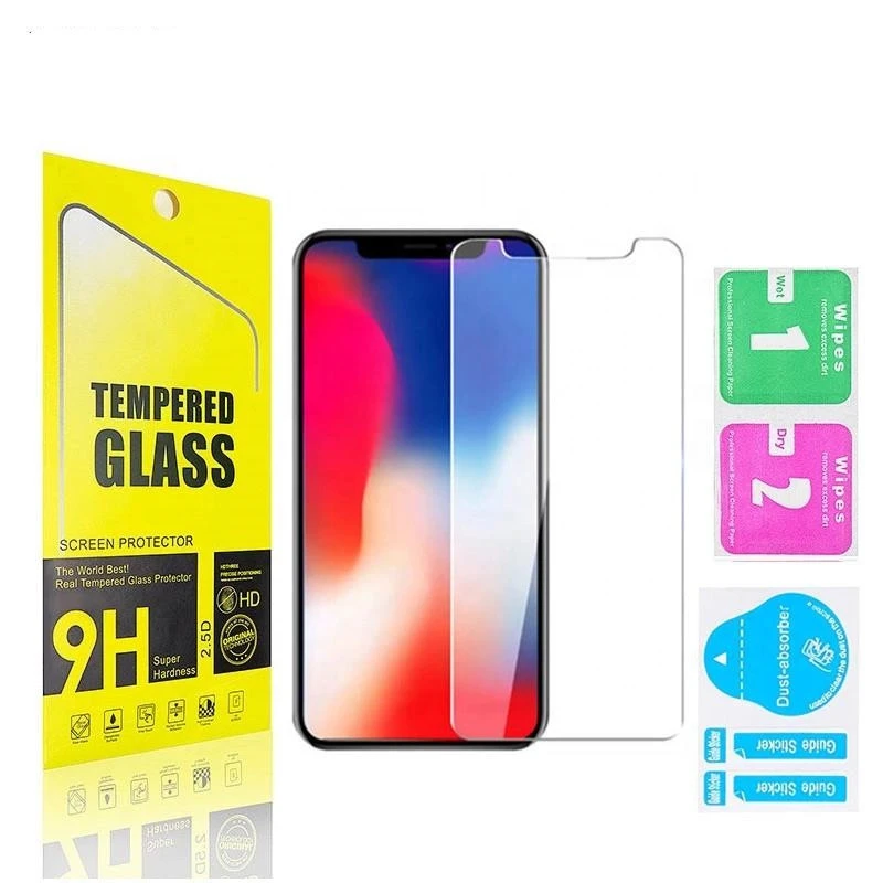 for iPhone X XR XS 11 12 Screen Protector Tempered Glass 3 Pack , 3 in 1 2.5D 9H Temper Glass Film for iPhone Screen Protector