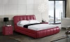 Foshan factory latest sell  bedroom furniture senior red color leather single size soft double bed with