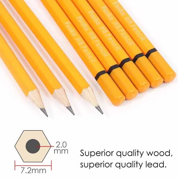 Foska Office School  7 Sharpened Wooden Yellow HB Lapiz Pencil