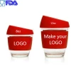 Free Sample 12 OZ Or 8 OZ Reusable Travel Glass Coffee Cups With Your Custom Logo
