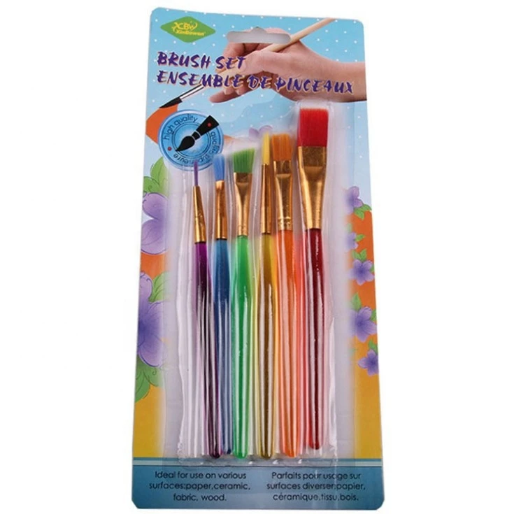 Free sample colorful nylon hair artist paint brush set