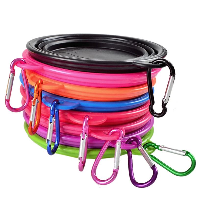 Free Sample Custom Foldable Silicone Pet Water Bowl Collapsible Travel Dog Bowl
