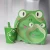 Import frog  shape customized wholesale creative bamboo fiber biodegradable kids dinnerware set from China