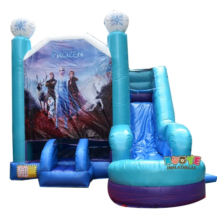 Frozen 2 Bounce House Moon Bounces With Slide Combo Dry and Wet