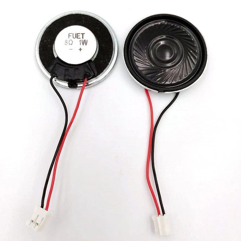 FUET Diameter 32 MM 8 Ohm 1 watt Thin Speaker Round Waterproof Mylar Speaker with Lead Wire PH 2.0 JST Connector