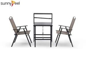 garden furniture set hot selling steel dining table folding chair