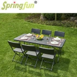 Garden set with rattan design