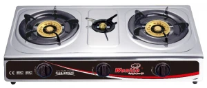 gas stove 3 burner japanese gas stove  with stainless steel panel