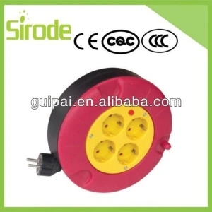 Germany Type Cable Reel Four Ways Extension Cords Retractable Cable Reel