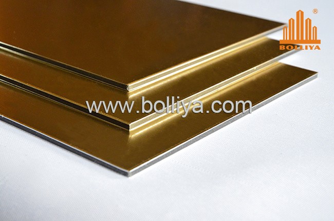 Gold Golden Silver Mirror Acm Signage Material for Road Sign
