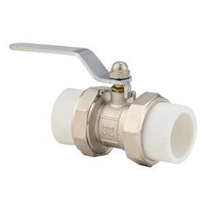 Grosna Double Headed 30mm white Lever Handle Copper Plating PPR Ball Valve